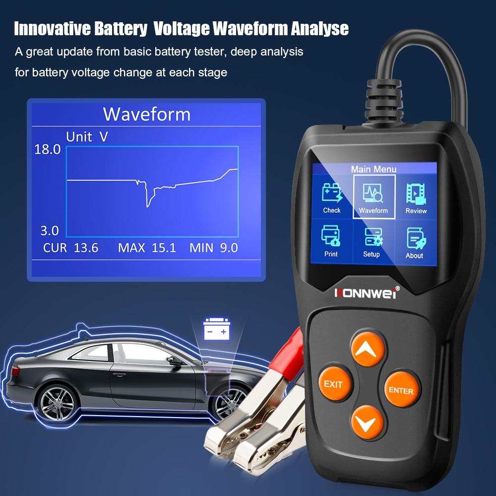 Ψηφιακό Διαγνωστικό Μπαταρίας Αυτοκινήτου 12V Battery Tester Konnwei KW600